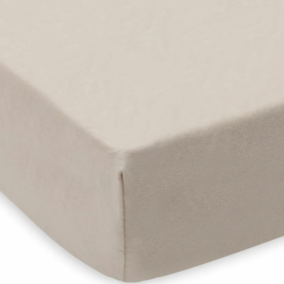 Lot de 2 draps housses en jersey pour matelas de parc Oatmeal-Sand (75 x 95 cm)