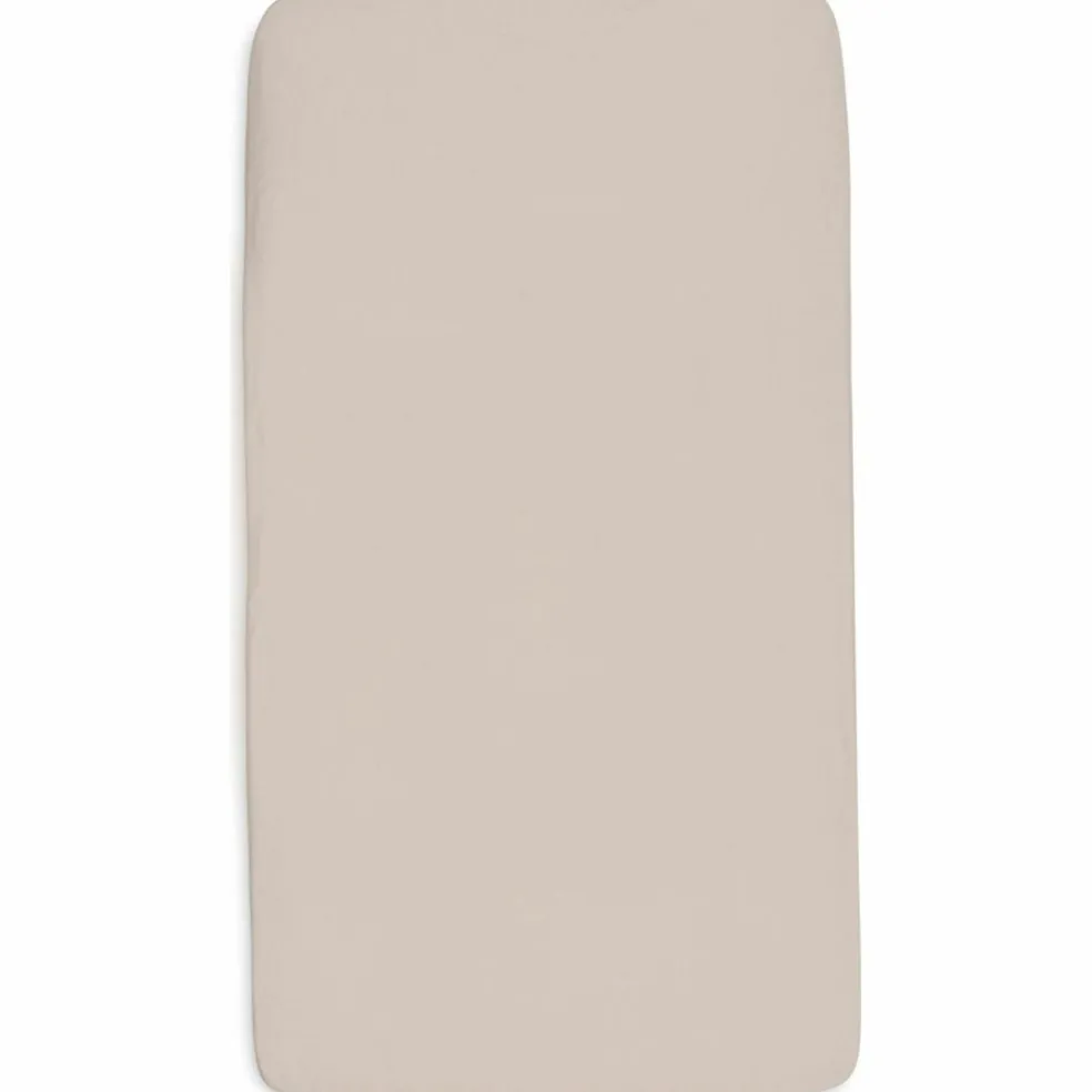 Lot de 2 draps housses en jersey pour matelas de parc Oatmeal-Sand (75 x 95 cm)