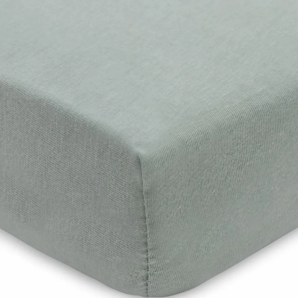 Lot de 2 draps housses en jersey Sea Green-Biscuit (70 x 140 cm)