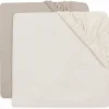 Lot de 2 draps housses en jersey Oatmeal-Sandy (70 x 140 cm)