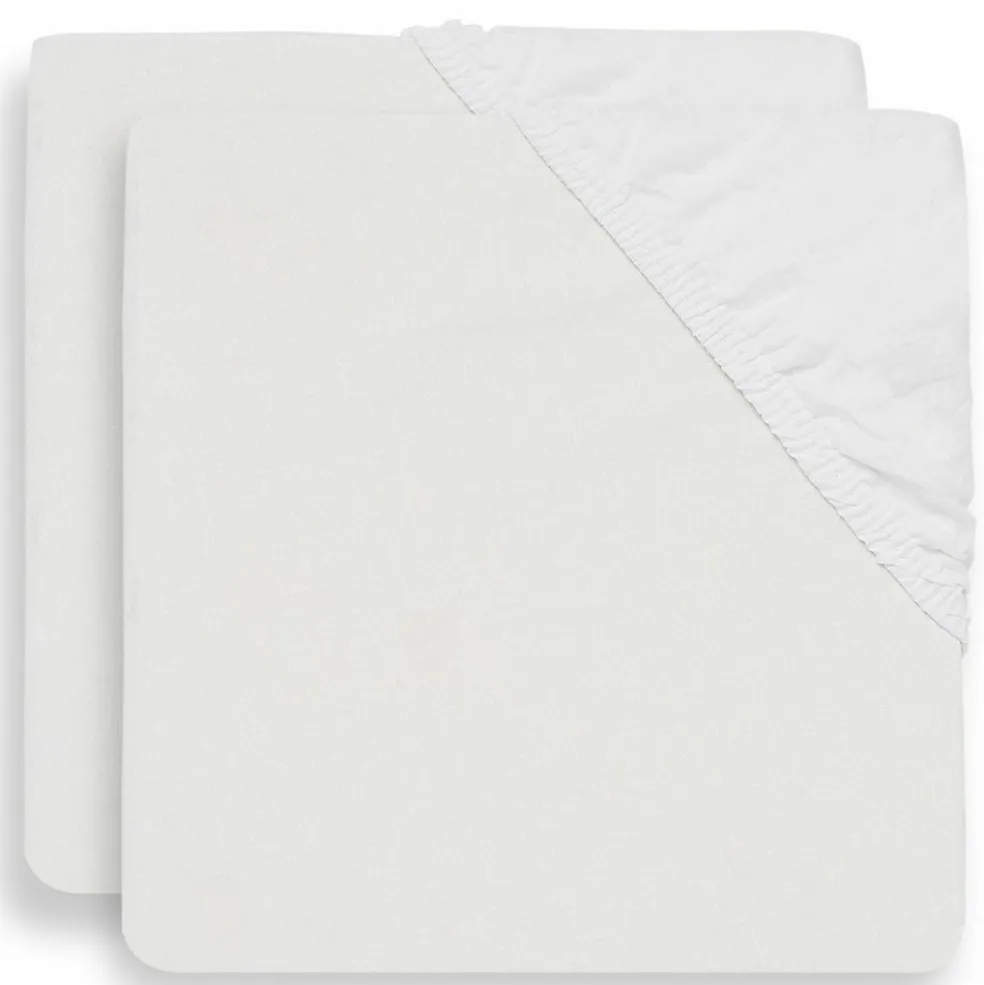 Lot de 2 draps housses en coton blancs (70 x 140 cm)