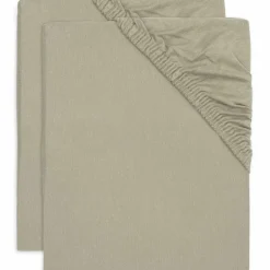 Lot de 2 draps housses en jersey Olive Green (60 x 120 cm)