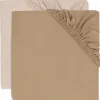 Lot de 2 draps housses en jersey Wild Rose-Biscuit (40 x 80 cm)
