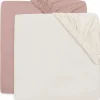 Lot de 2 draps-housses en jersey Wild Rose-Ivory (70 x 140 cm)