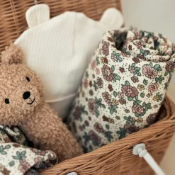 Lot de 3 gants de toilette en gaze de coton Retro Flowers