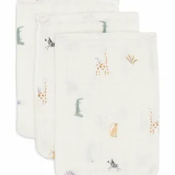 Lot de 3 gants de toilette en gaze de coton Jungle Jambo