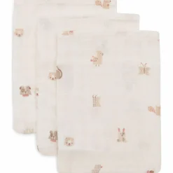 Lot de 3 gants de toilette en gaze de coton Animal Friends