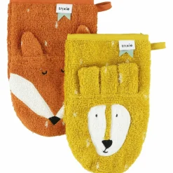 Lot de 2 gants de toilette Mr. Lion et Mr. Fox