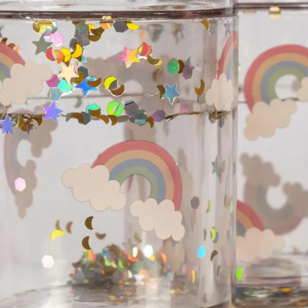 Lot de 2 gobelets à paillettes Arc-en-ciel