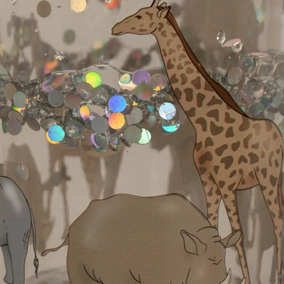 Lot de 2 gobelets à paillettes Safari