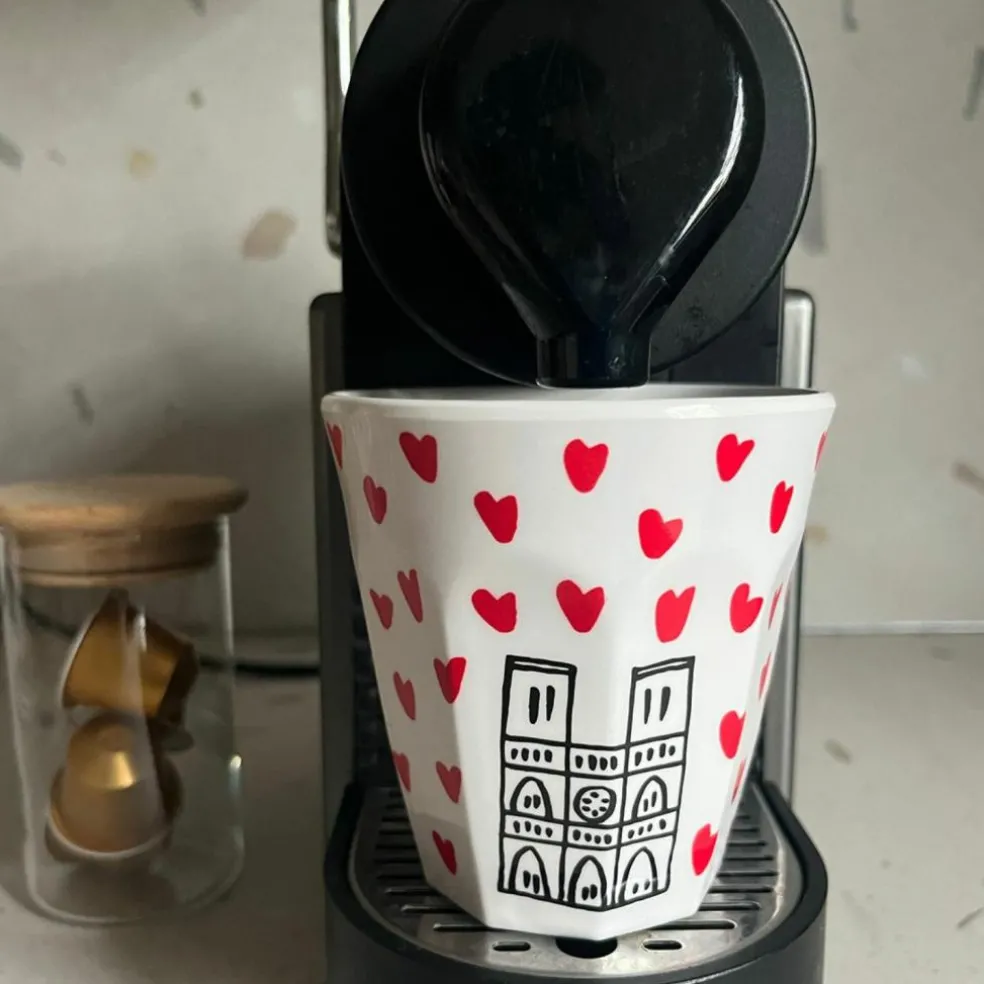 Lot de 6 gobelets paris picto cœurs