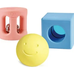 Lot de 3 hochets géométriques en riz