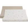 Lot de 2 housses de matelas à langer Tender Beige-Clover (45 x 70 cm)