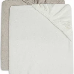Lot de 2 housses de matelas à langer éponge Ivory-Nougat (50 x 70 cm)