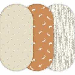 Lot de 3 housses de matelas à langer Boho (40 x 80 cm)