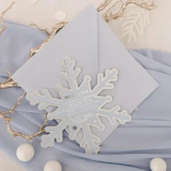 Lot de 8 invitations et enveloppes Flocons