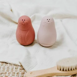 Lot de 2 jouets de bain Pingouin Stone Red-Vieux Rose