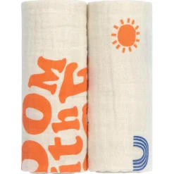 Lot de 2 langes Blossom nature (60 x 60 cm)