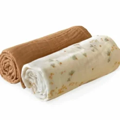 Lot de 2 langes Doli Pia-Camel (70 x 70 cm)