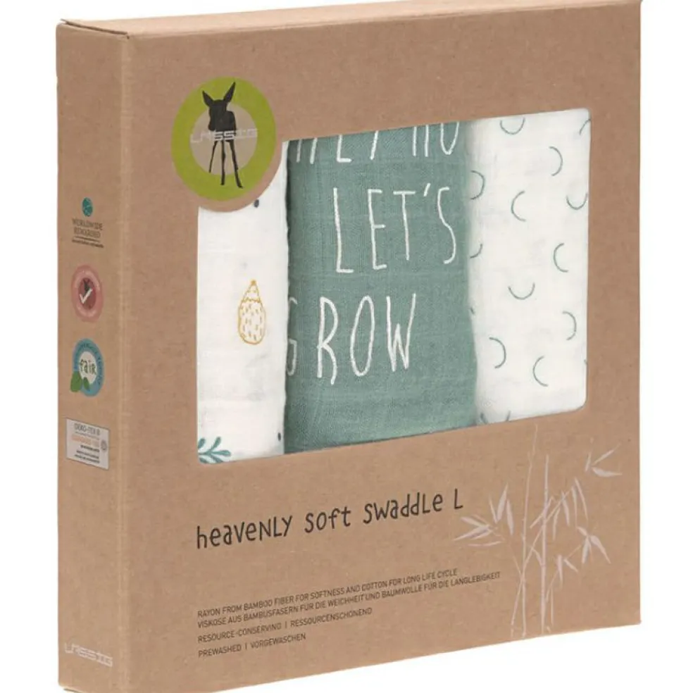 Lot de 3 langes en bambou vert d'eau Garden Explorer (80 x 80 cm)