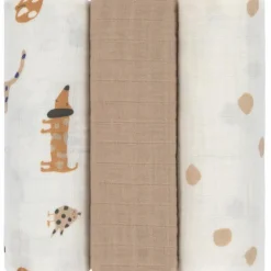 Lot de 3 langes en coton bio Little Mateys (85 x 85 cm)