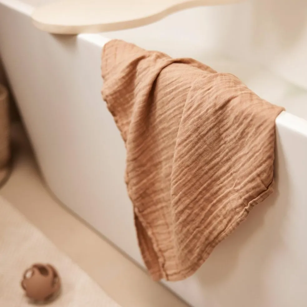 Lot de 4 langes en coton Biscuit-Ivory (70 x 70 cm)