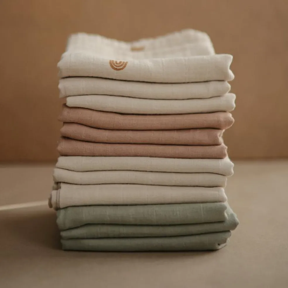 Lot de 3 langes en coton bio Rainbow (60 x 60 cm)