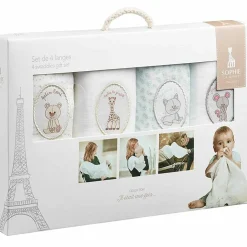 Lot de 4 langes en coton Il était une fois (70 x 70 cm)