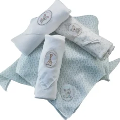 Lot de 4 langes en coton Il était une fois (70 x 70 cm)