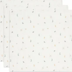 Lot de 3 langes en coton Jungle Jambo (70 x 70 cm)