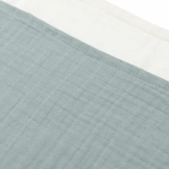 Lot de 4 langes en coton Sea Green-Ivory (70 x 70 cm)