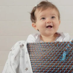 Lot de 6 langes en coton étoile (70 x 70 cm)