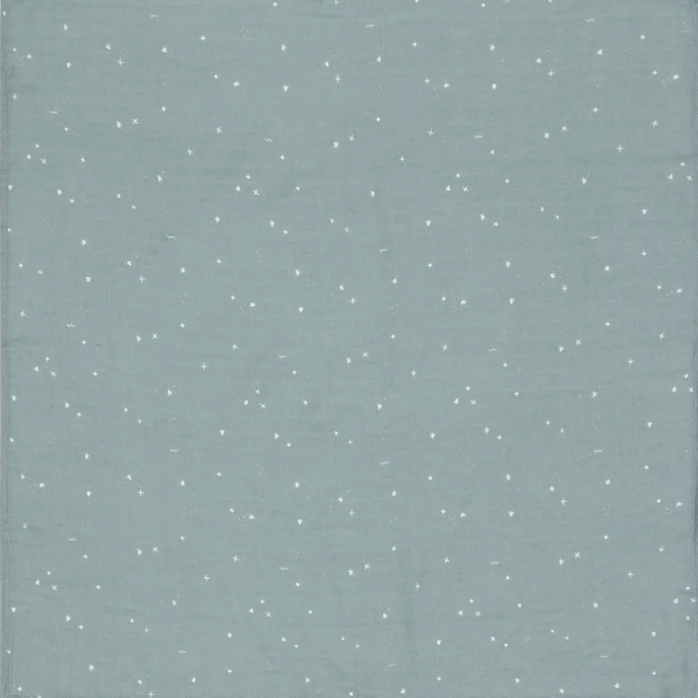 Lot de 3 langes en coton Twinkling Sea Green (70 x 70 cm)
