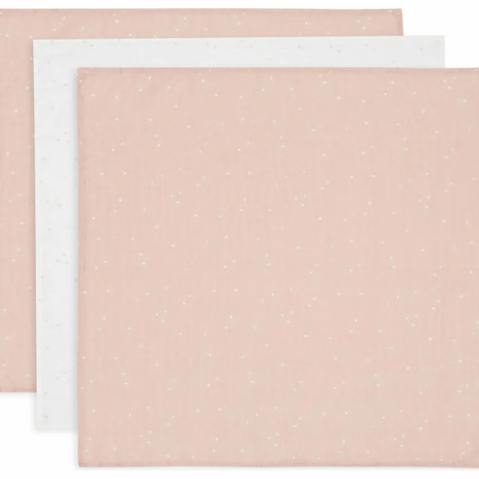 Lot de 3 langes en coton Twinkling Wild Rose (70 x 70 cm)