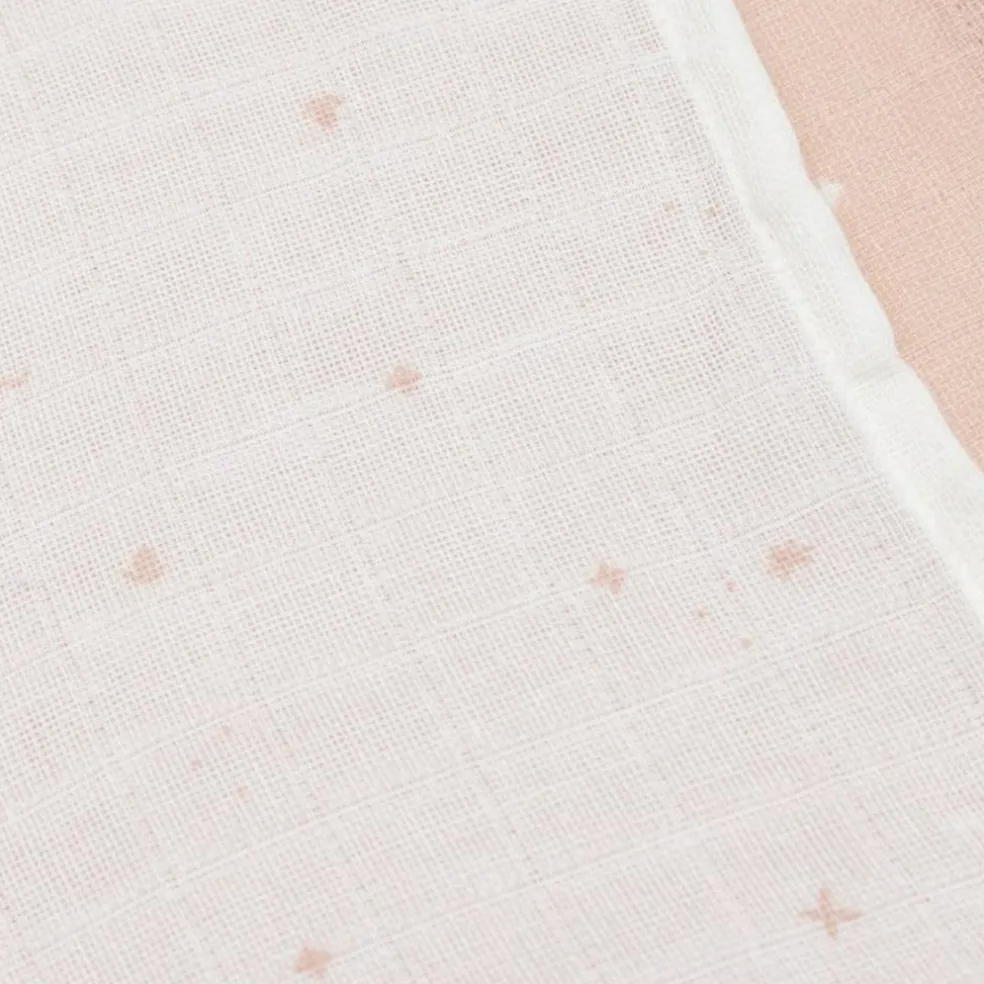 Lot de 3 langes en coton Twinkling Wild Rose (70 x 70 cm)