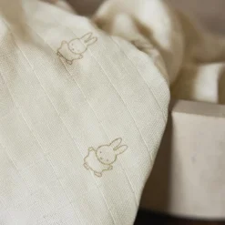 Lot de 3 langes en gaze de coton Happy Miffy Nougat (70 x 70 cm)