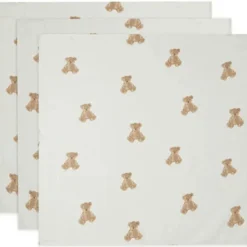 Lot de 3 langes en gaze de coton Teddy Bear (70 x 70 cm)