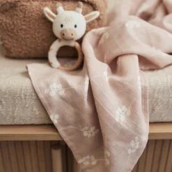 Lot de 3 langes en gaze de coton Twig Wild Rose (70 x 70 cm)