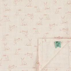 Lot de 3 langes en mousseline Rosy Rabbit (55 x 55 cm)