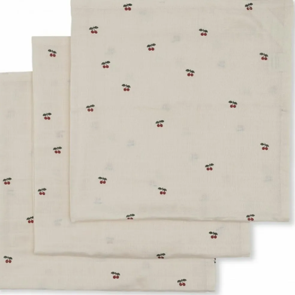 Lot de 3 langes en mousseline Cherry Blush (65 x 65 cm)