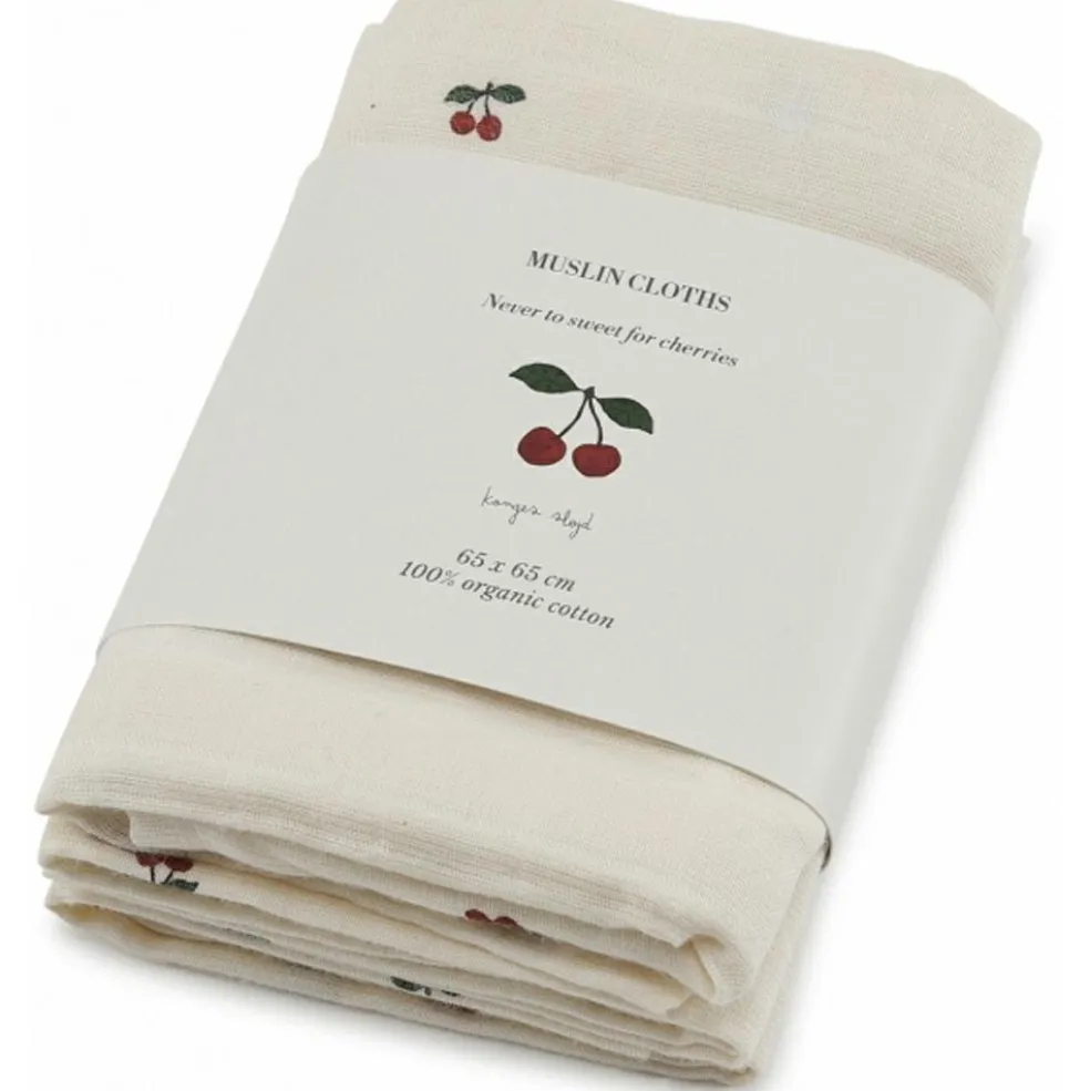 Lot de 3 langes en mousseline Cherry Blush (65 x 65 cm)