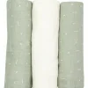 Lot de 3 langes en mousseline Grafic Olive (70 x 70 cm)