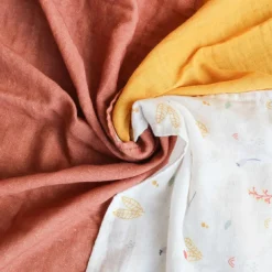 Lot de 3 langes en mousseline Cache-cache en forêt (70 x 70 cm)