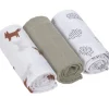 Lot de 3 langes en mousseline Little Forest Renard (60 x 60 cm)