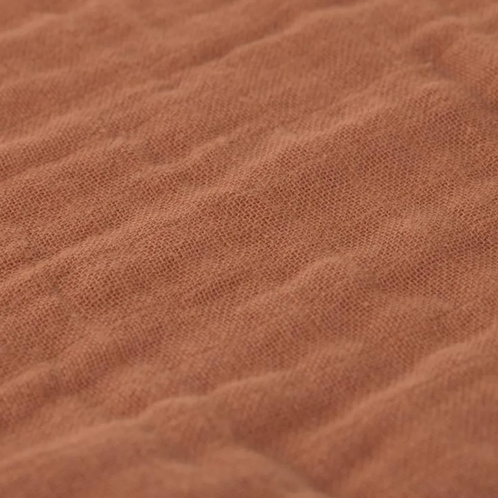 Lot de 3 langes en mousseline Cozy Home Rose, blanc et rouille (85 x 85 cm)