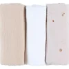 Lot de 3 langes en mousseline Bali, Moka & Snow (70x70 cm)