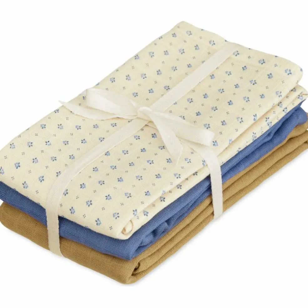 Lot de 3 langes en mousseline Capri (70 x 70 cm)