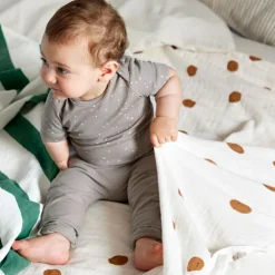 Lot de 3 langes Happy Rascals Smile bleu ciel (60 x 60 cm)