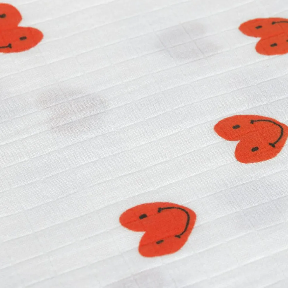 Lot de 3 langes Happy Rascals Coeur lavande (60 x 60 cm)