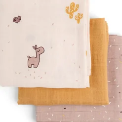 Lot de 3 langes Lalee Rose (70 x 70 cm)